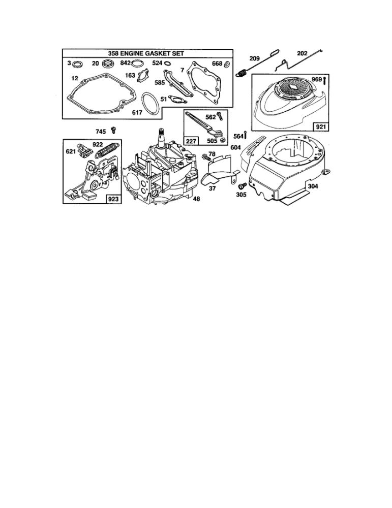 Gasket Set/Blower Housing Diagram and Parts List for 122T05-3846-EA  Briggs and Stratton Engine